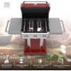 imageKenmore 3Burner Propane BBQ Grill 30000 BTUs Gas Grill with Cast Iron Cooking Grates Folding Side Tables ampamp Wheels Outdoor Grill with Tool Hooks BlackRed