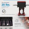 imageKenmore 3Burner Propane BBQ Grill 30000 BTUs Gas Grill with Cast Iron Cooking Grates Folding Side Tables ampamp Wheels Outdoor Grill with Tool Hooks BlackRed