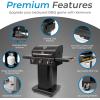 imageKenmore 3Burner Propane BBQ Grill 30000 BTUs Gas Grill with Cast Iron Cooking Grates Folding Side Tables ampamp Wheels Outdoor Grill with Tool Hooks BlackBlackCopper