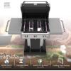 imageKenmore 3Burner Propane BBQ Grill 30000 BTUs Gas Grill with Cast Iron Cooking Grates Folding Side Tables ampamp Wheels Outdoor Grill with Tool Hooks BlackBlack