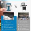 imageKenmore 3Burner Propane BBQ Grill 30000 BTUs Gas Grill with Cast Iron Cooking Grates Folding Side Tables ampamp Wheels Outdoor Grill with Tool Hooks BlackTeal
