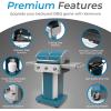 imageKenmore 3Burner Propane BBQ Grill 30000 BTUs Gas Grill with Cast Iron Cooking Grates Folding Side Tables ampamp Wheels Outdoor Grill with Tool Hooks BlackTeal