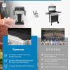 imageKenmore 3Burner Propane BBQ Grill 30000 BTUs Gas Grill with Cast Iron Cooking Grates Folding Side Tables ampamp Wheels Outdoor Grill with Tool Hooks BlackBlack