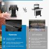 imageKenmore 3Burner Propane BBQ Grill 30000 BTUs Gas Grill with Cast Iron Cooking Grates Folding Side Tables ampamp Wheels Outdoor Grill with Tool Hooks BlackBlackCopper
