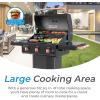 imageKenmore 3Burner Propane BBQ Grill 30000 BTUs Gas Grill with Cast Iron Cooking Grates Folding Side Tables ampamp Wheels Outdoor Grill with Tool Hooks BlackBlackCopper
