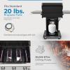 imageKenmore 3Burner Propane BBQ Grill 30000 BTUs Gas Grill with Cast Iron Cooking Grates Folding Side Tables ampamp Wheels Outdoor Grill with Tool Hooks BlackBlack