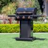imageKenmore 3Burner Propane BBQ Grill 30000 BTUs Gas Grill with Cast Iron Cooking Grates Folding Side Tables ampamp Wheels Outdoor Grill with Tool Hooks BlackBlackCopper