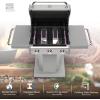 imageKenmore 3Burner Propane BBQ Grill 30000 BTUs Gas Grill with Cast Iron Cooking Grates Folding Side Tables ampamp Wheels Outdoor Grill with Tool Hooks BlackPearl