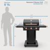 imageKenmore 3Burner Propane BBQ Grill 30000 BTUs Gas Grill with Cast Iron Cooking Grates Folding Side Tables ampamp Wheels Outdoor Grill with Tool Hooks BlackBlackCopper