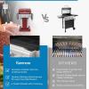 imageKenmore 3Burner Propane BBQ Grill 30000 BTUs Gas Grill with Cast Iron Cooking Grates Folding Side Tables ampamp Wheels Outdoor Grill with Tool Hooks BlackRed