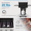 imageKenmore 3Burner Propane BBQ Grill 30000 BTUs Gas Grill with Cast Iron Cooking Grates Folding Side Tables ampamp Wheels Outdoor Grill with Tool Hooks BlackPearl