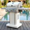 imageKenmore 3Burner Propane BBQ Grill 30000 BTUs Gas Grill with Cast Iron Cooking Grates Folding Side Tables ampamp Wheels Outdoor Grill with Tool Hooks BlackPearl