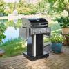 imageKenmore 3Burner Propane BBQ Grill 30000 BTUs Gas Grill with Cast Iron Cooking Grates Folding Side Tables ampamp Wheels Outdoor Grill with Tool Hooks BlackBlack