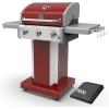 imageKenmore 3Burner Propane BBQ Grill 30000 BTUs Gas Grill with Cast Iron Cooking Grates Folding Side Tables ampamp Wheels Outdoor Grill with Tool Hooks BlackRed