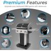 imageKenmore 3Burner Propane BBQ Grill 30000 BTUs Gas Grill with Cast Iron Cooking Grates Folding Side Tables ampamp Wheels Outdoor Grill with Tool Hooks BlackBlack
