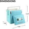imagePepsi 14Quart Small Cooler  Retro Vintage Classic Style Hard Metal Beverage Cooler for Camping Beach Picnic Pepsi Heritage EditionTurquoise