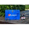 imagePepsi 21Quart Ice Chest Small Portable Cooler HardSided Steel Metal Cooler with Builtin Bottle Opener and Handles Pepsi Blue