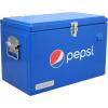 imagePepsi 21Quart Ice Chest Small Portable Cooler HardSided Steel Metal Cooler with Builtin Bottle Opener and Handles Pepsi Blue