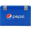 imagePepsi 21Quart Ice Chest Small Portable Cooler HardSided Steel Metal Cooler with Builtin Bottle Opener and Handles Pepsi Blue