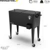 imagePermasteel 80 Quart Party Cooler Rolling Ice Chest with Wheels and Handles for Indoor Outdoor PatioBlack