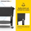 imagePermasteel 80 Quart Party Cooler Rolling Ice Chest with Wheels and Handles for Indoor Outdoor PatioBlack