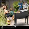 imagePermasteel 80 Quart Party Cooler Rolling Ice Chest with Wheels and Handles for Indoor Outdoor PatioBlack
