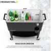 imagePermasteel 80 Quart Party Cooler Rolling Ice Chest with Wheels and Handles for Indoor Outdoor PatioBlack