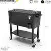 imagePermasteel 80 Quart Party Cooler Rolling Ice Chest with Wheels and Handles for Indoor Outdoor PatioBlack