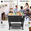 imagePermasteel 80 Quart Party Cooler Rolling Ice Chest with Wheels and Handles for Indoor Outdoor PatioBlack
