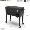 imagePermasteel 80 Quart Party Cooler Rolling Ice Chest with Wheels and Handles for Indoor Outdoor PatioBlack