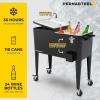 imagePermasteel 80 Quart Party Cooler Rolling Ice Chest with Wheels and Handles for Indoor Outdoor PatioBlack
