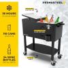 imagePermasteel 80 Quart Party Cooler Rolling Ice Chest with Wheels and Handles for Indoor Outdoor PatioBlack