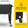 imagePermasteel 80 Quart Party Cooler Rolling Ice Chest with Wheels and Handles for Indoor Outdoor PatioBlack
