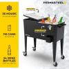 imagePermasteel 80 Quart Party Cooler Rolling Ice Chest with Wheels and Handles for Indoor Outdoor PatioBlack