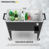 imagePermasteel 80 Quart Party Cooler Rolling Ice Chest with Wheels and Handles for Indoor Outdoor PatioBlack