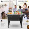 imagePermasteel 80 Quart Party Cooler Rolling Ice Chest with Wheels and Handles for Indoor Outdoor PatioBlack