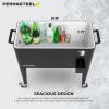 imagePermasteel 80 Quart Party Cooler Rolling Ice Chest with Wheels and Handles for Indoor Outdoor PatioBlack