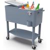 imagePermasteel 80 Quart Party Cooler Rolling Ice Chest with Wheels and Handles for Indoor Outdoor PatioBlue