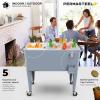 imagePermasteel 80 Quart Party Cooler Rolling Ice Chest with Wheels and Handles for Indoor Outdoor PatioBlue
