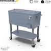 imagePermasteel 80 Quart Party Cooler Rolling Ice Chest with Wheels and Handles for Indoor Outdoor PatioBlue