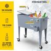 imagePermasteel 80 Quart Party Cooler Rolling Ice Chest with Wheels and Handles for Indoor Outdoor PatioBlue