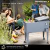 imagePermasteel 80 Quart Party Cooler Rolling Ice Chest with Wheels and Handles for Indoor Outdoor PatioBlue