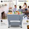 imagePermasteel 80 Quart Party Cooler Rolling Ice Chest with Wheels and Handles for Indoor Outdoor PatioBlue