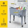 imagePermasteel 80 Quart Party Cooler Rolling Ice Chest with Wheels and Handles for Indoor Outdoor PatioBlue