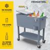 imagePermasteel 80 Quart Party Cooler Rolling Ice Chest with Wheels and Handles for Indoor Outdoor PatioBlue