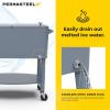 imagePermasteel 80 Quart Party Cooler Rolling Ice Chest with Wheels and Handles for Indoor Outdoor PatioBlue