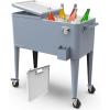 imagePermasteel 80 Quart Party Cooler Rolling Ice Chest with Wheels and Handles for Indoor Outdoor PatioBlue