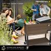 imagePermasteel 80 Quart Party Cooler Rolling Ice Chest with Wheels and Handles for Indoor Outdoor PatioBrown