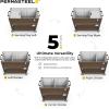imagePermasteel 80 Quart Party Cooler Rolling Ice Chest with Wheels and Handles for Indoor Outdoor PatioBrown