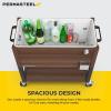 imagePermasteel 80 Quart Party Cooler Rolling Ice Chest with Wheels and Handles for Indoor Outdoor PatioBrown